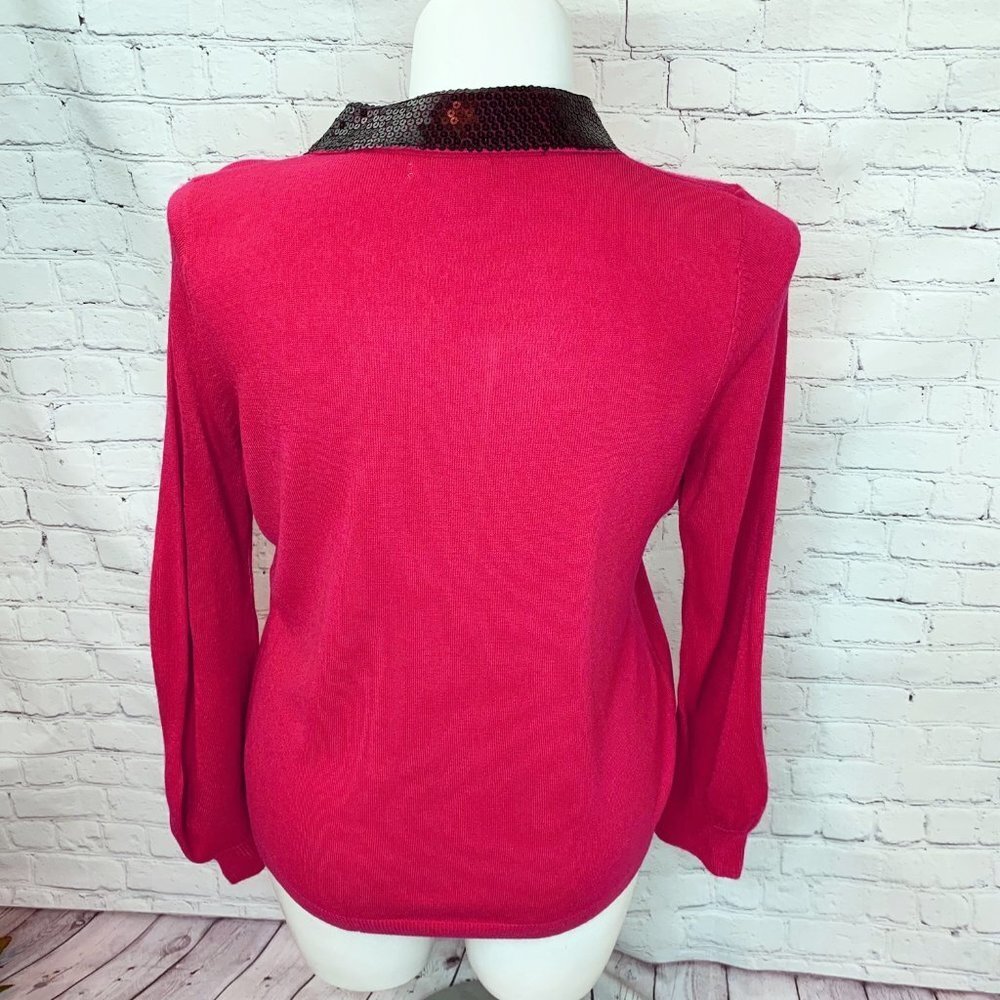 Mercer Street Studio Red Sweater with Sequin Collar - Picture 3 of 5